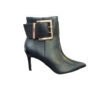 Ankle Boots με Λεπτό Τακούνι & Χρυσή Αγκράφα