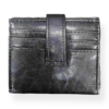 Slim Πορτοφόλι & Card Holder με Κούμπωμα - Μαύρο Λάρισα-eshop