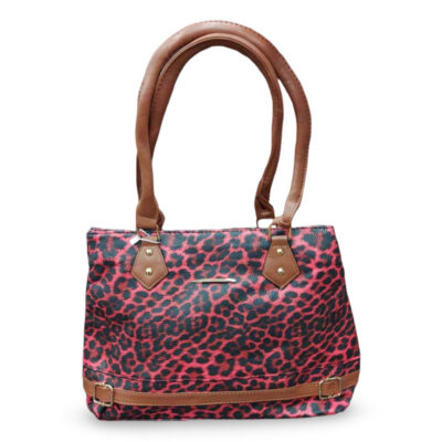 Γυναικεία Τσάντα Ώμου με Κόκκινο Animal Print Λεοπάρ Λάρισα-eshop