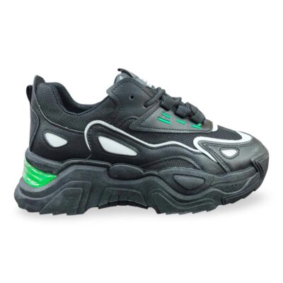 Γυναικεία Chunky Sneakers - Μαύρο/Πράσινο Λάρισα-eshop