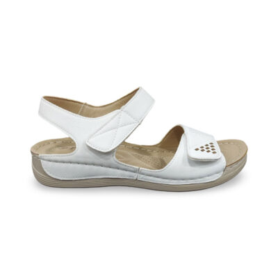 Γυναικεία Πέδιλα με Velcro - Λευκό Λάρισα-eshop