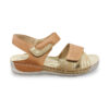 Γυναικεία Πέδιλα με Velcro - Μπεζ/Καφέ Λάρισα-eshop