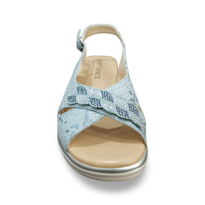 Γυναικείες Πλατφόρμες Peep-Toe - Μπλε / Μπεζ Λάρισα-eshop