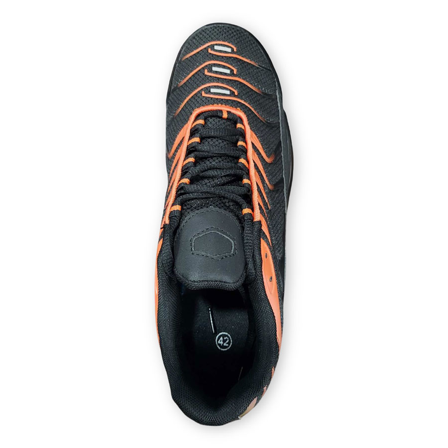 Ανδρικά Αθλητικά Sneakers με Αεροθάλαμο - Μαύρο / Πορτοκαλί Λάρισα-eshop