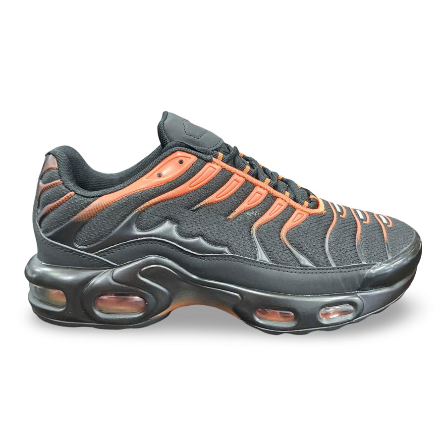 Ανδρικά Αθλητικά Sneakers με Αεροθάλαμο - Μαύρο / Πορτοκαλί Λάρισα-eshop